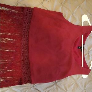 Burgundy fringe blouse